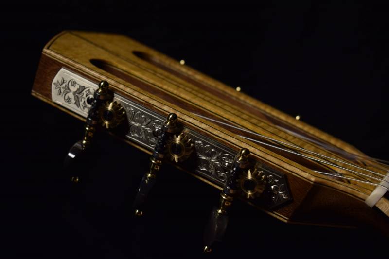 Sliver plate with black pearl buttons and Rodgers signature engraving