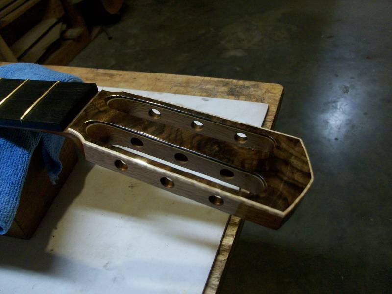 Walnut Burl Headstock Polishing