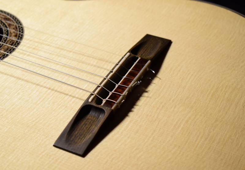 Osage orange bridge- slightly ebonized