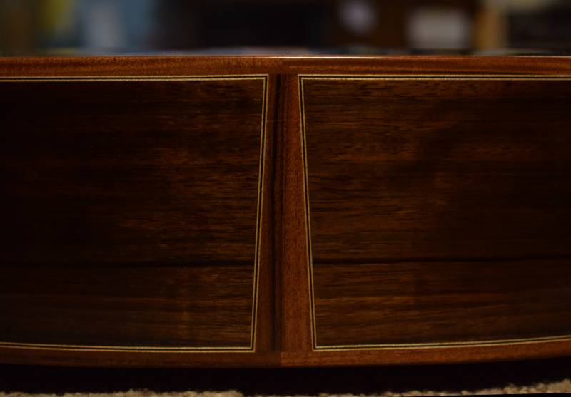 Pau Ferro binding with a black white black purfling border