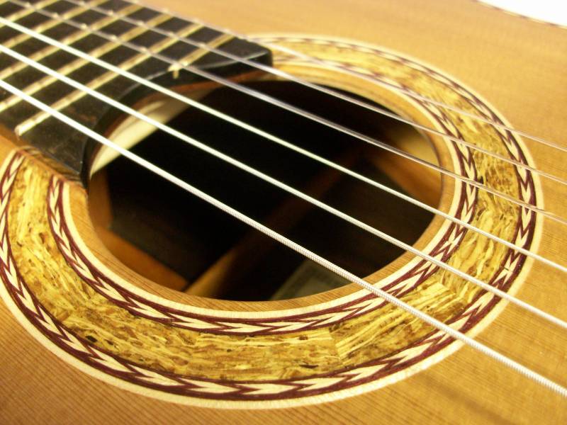 Wood Conglomerate Rosette with Chevron Border