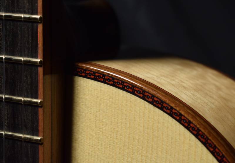 Purfling mosaic Using the remaining material from Guitar No. 80