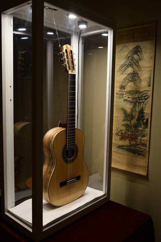 This display case protect the guitar during an art show where I displayed in a local brewery
